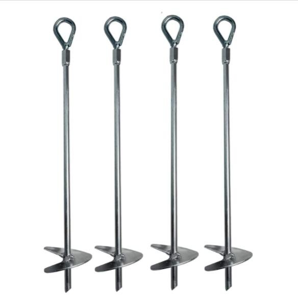 Ancrages au sol à boulons à œil mobiles de 45,7 cm, tige de 6,35 mm de diamètre, idéal pour sécuriser les animaux, les tentes, les auvents, les abris, les abris de voiture.